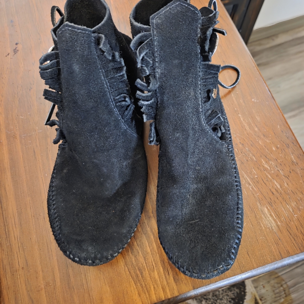 Tonka Black Suede Moccasins